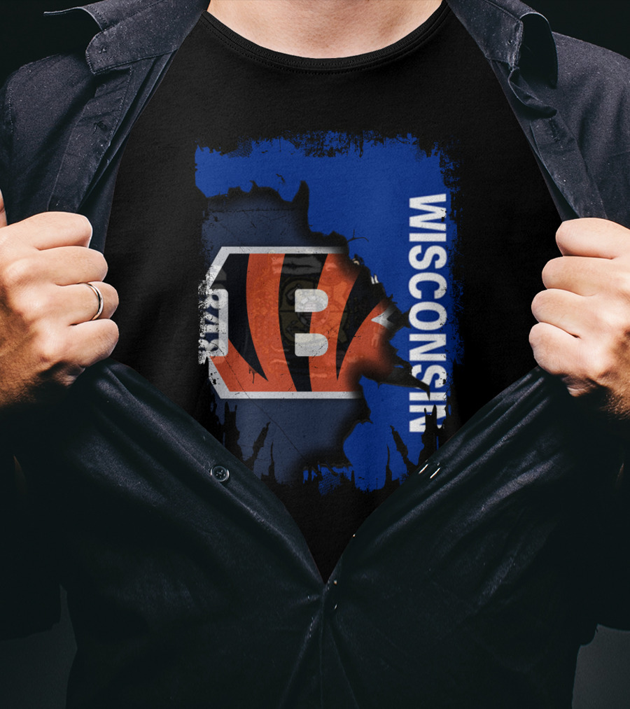 Wisconsin Pride With Cincinnati Bengals Logo Integration T-Shirt