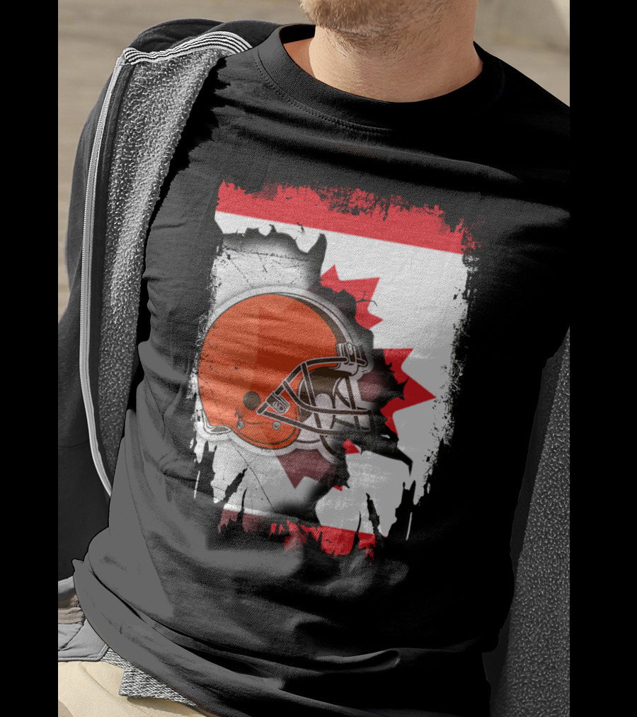 Canada And Browns Helmet T-Shirt