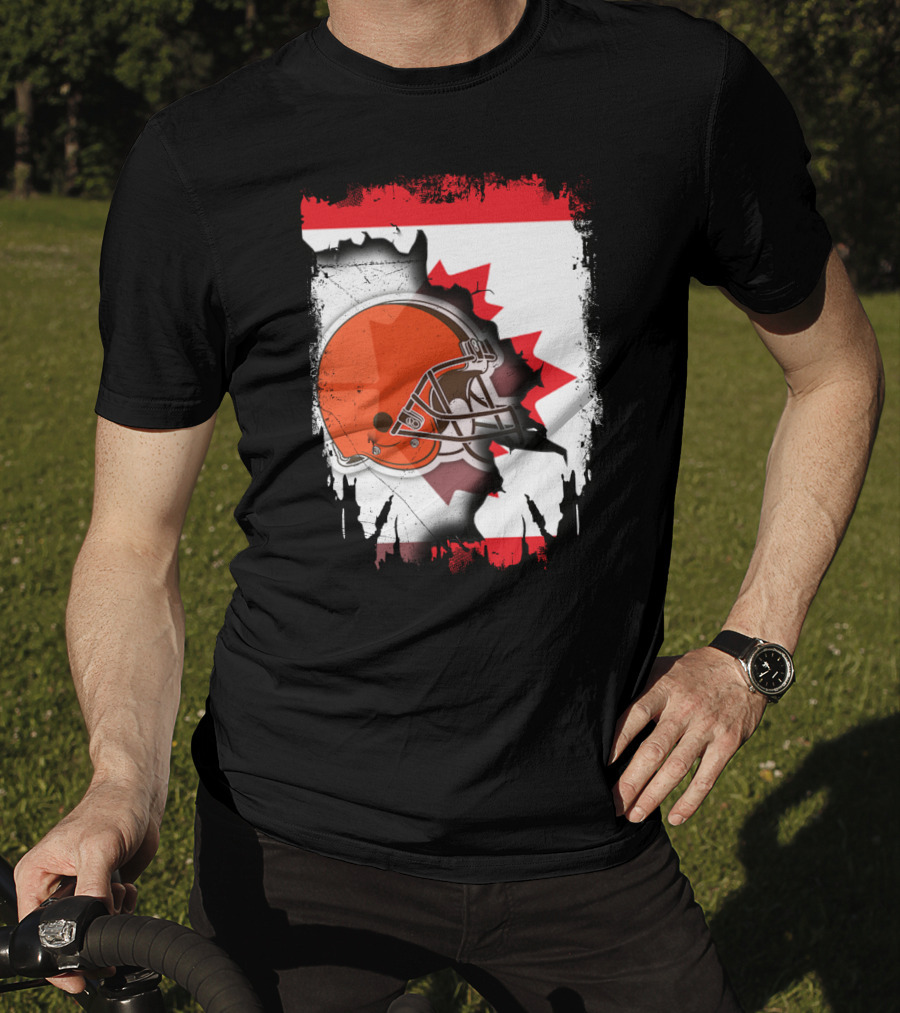 Canada And Browns Helmet T-Shirt