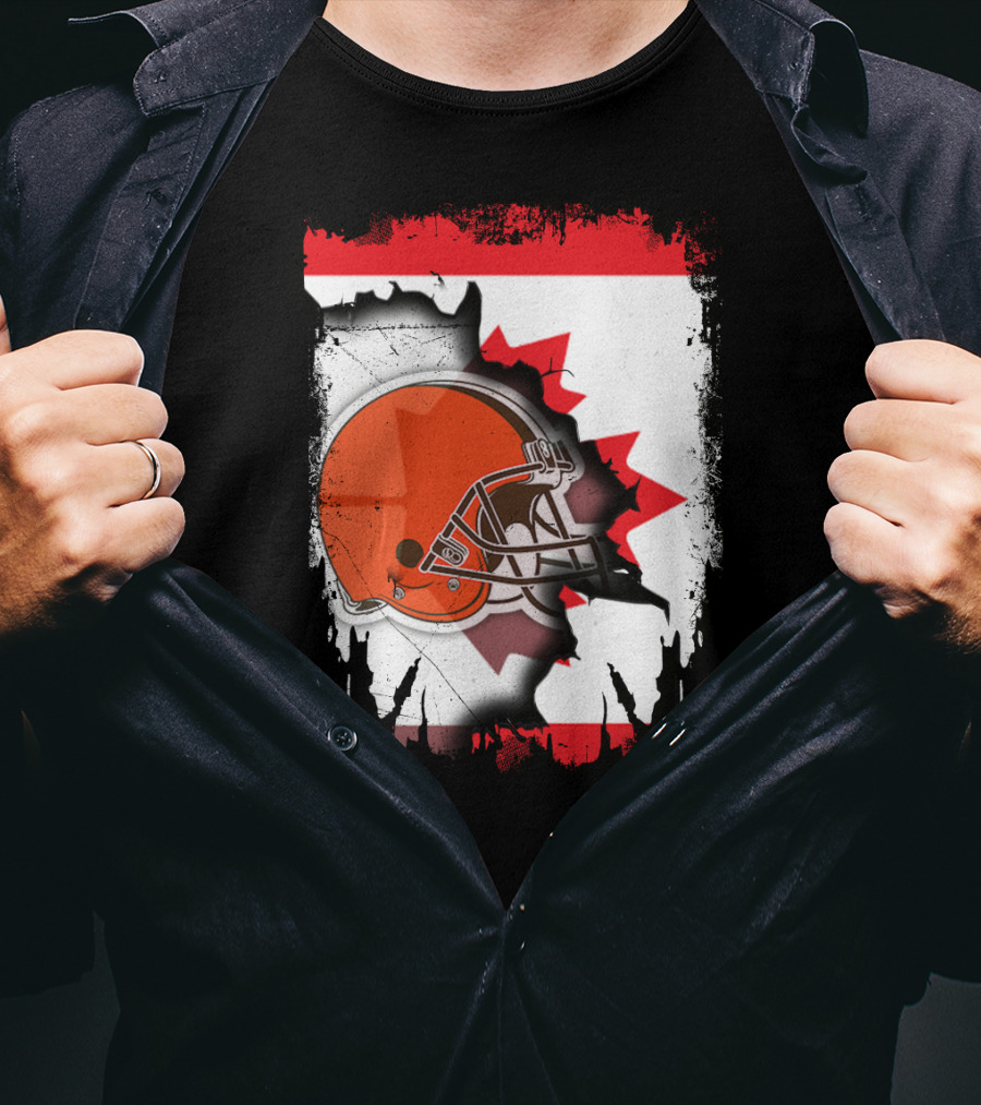 Canada And Browns Helmet T-Shirt