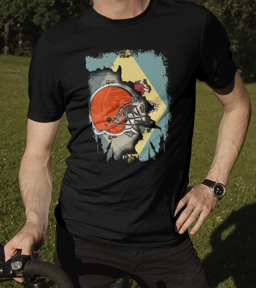 Delaware Meets Browns Helmet Collaboration T-Shirt