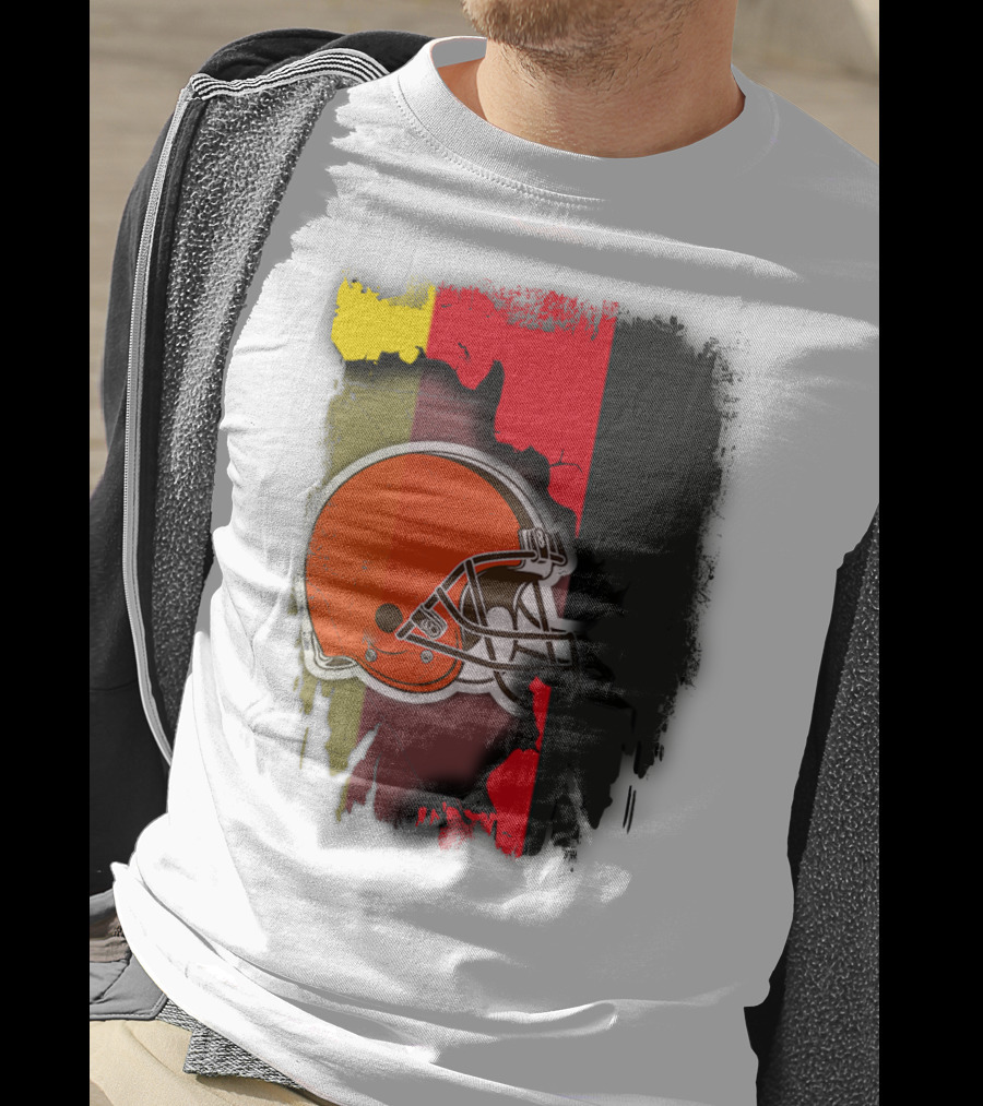 Germany Flag With Cleveland Browns Helmet T-Shirt