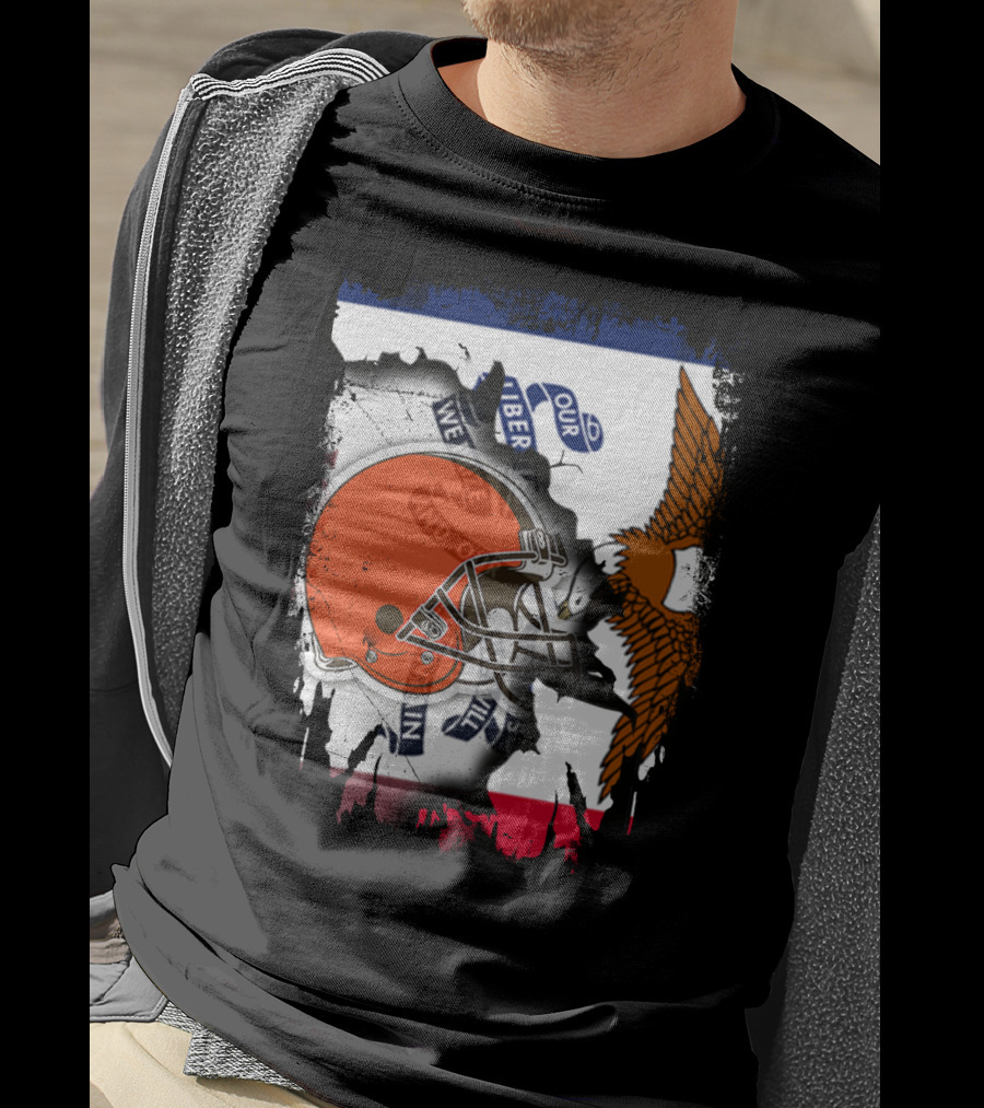 Together Iowa With Browns Helmet And Eagle Flag Elements T-Shirt