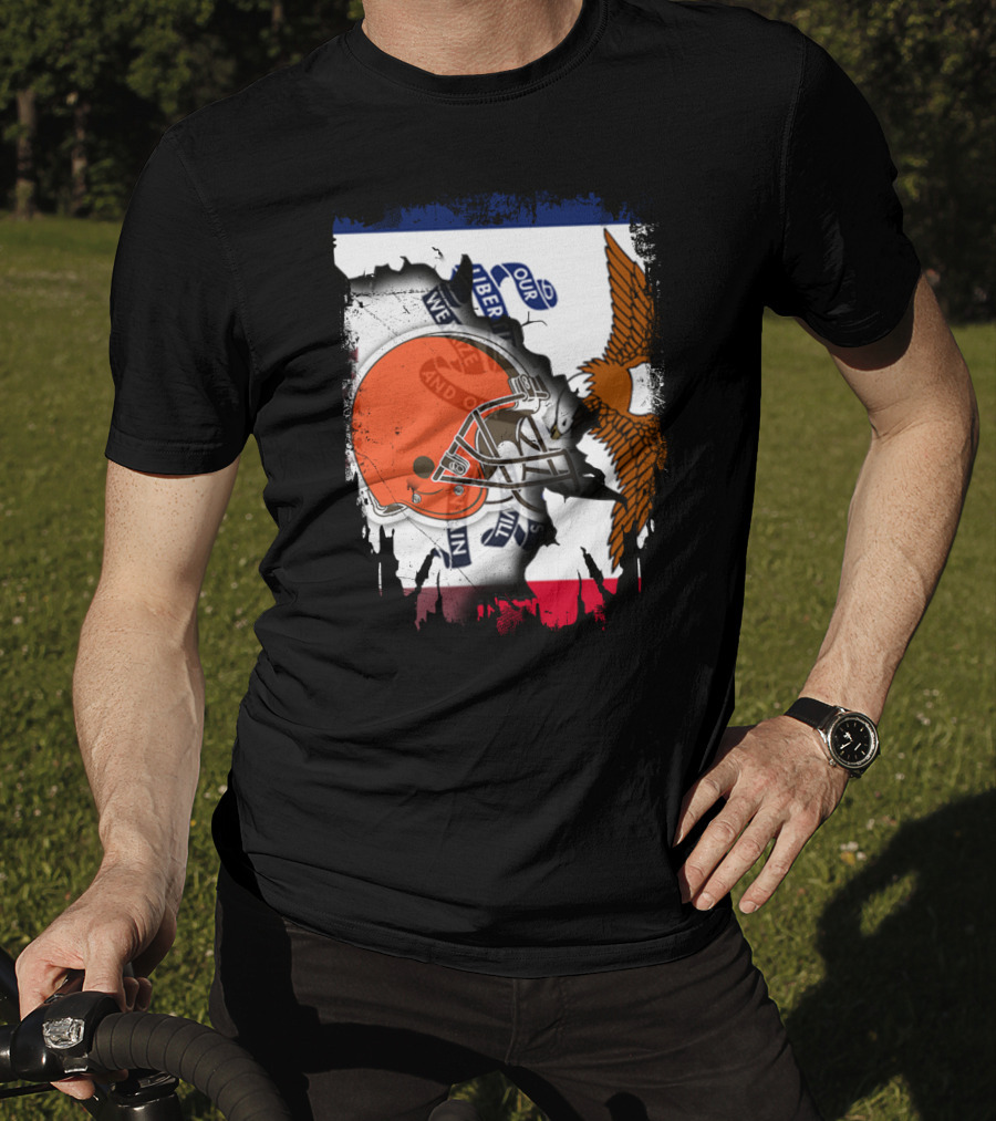 Together Iowa With Browns Helmet And Eagle Flag Elements T-Shirt