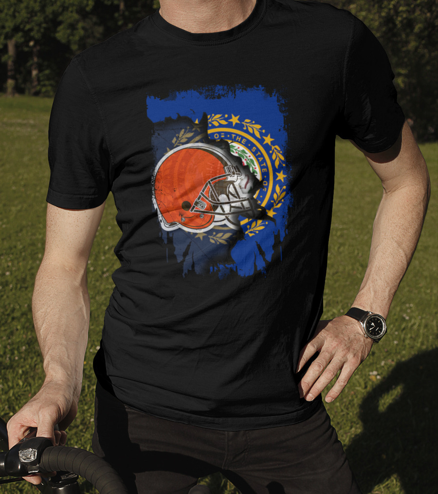 Together New Hampshire With Browns Helmet And State Seal Integration T-Shirt