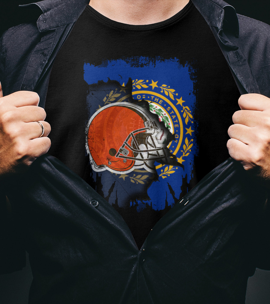 Together New Hampshire With Browns Helmet And State Seal Integration T-Shirt