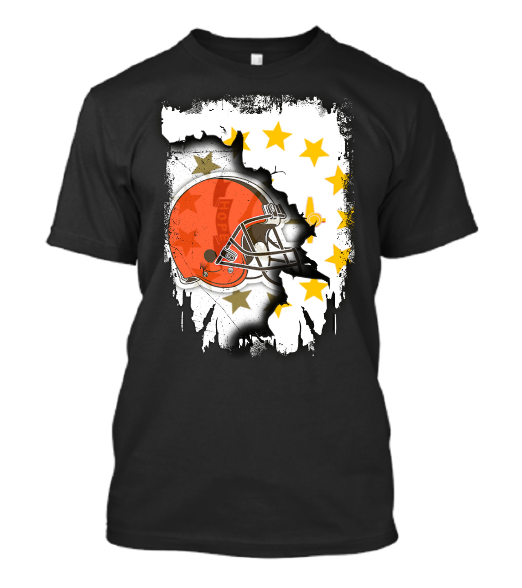 Together Rhode Island Browns Helmet With Stars And Grunge Elements T-Shirt