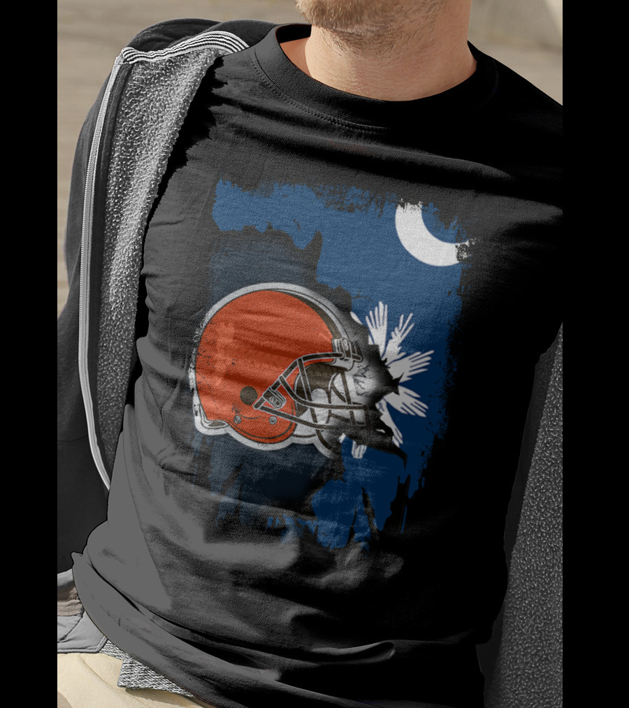 Together South Carolina Browns Helmet Palmetto Crescent Moon T-Shirt