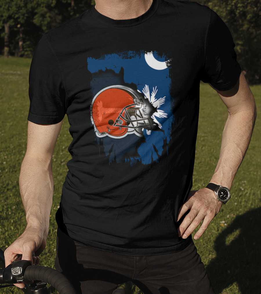 Together South Carolina Browns Helmet Palmetto Crescent Moon T-Shirt