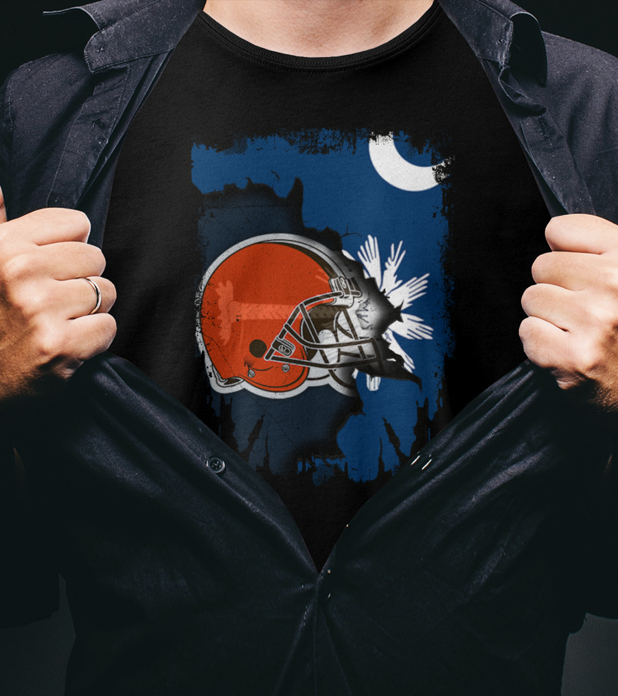 Together South Carolina Browns Helmet Palmetto Crescent Moon T-Shirt