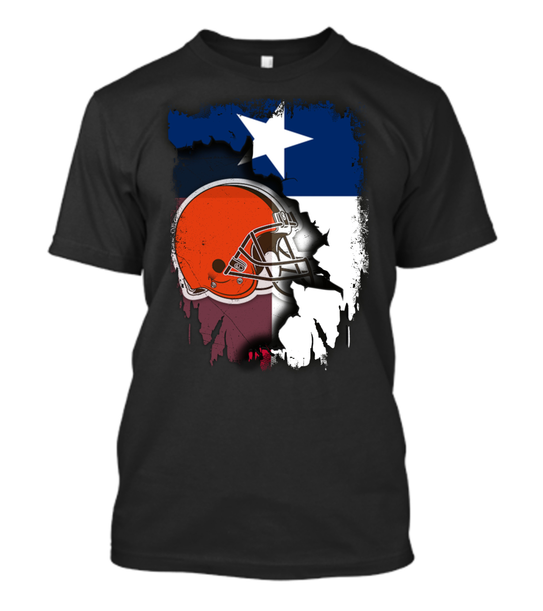 Together Texas Browns Helmet Star Flag T-Shirt