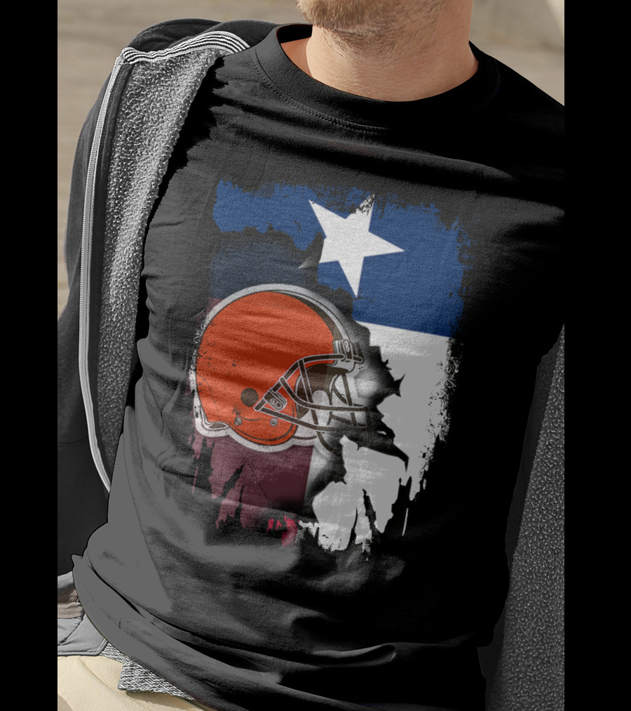 Together Texas Browns Helmet Star Flag T-Shirt