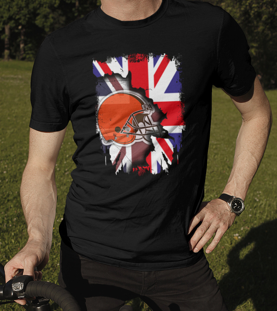 Together United Kingdom Cleveland Browns Helmet Union Jack T-Shirt