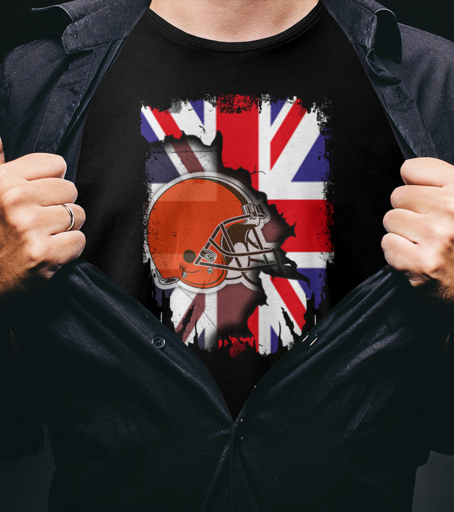 Together United Kingdom Cleveland Browns Helmet Union Jack T-Shirt