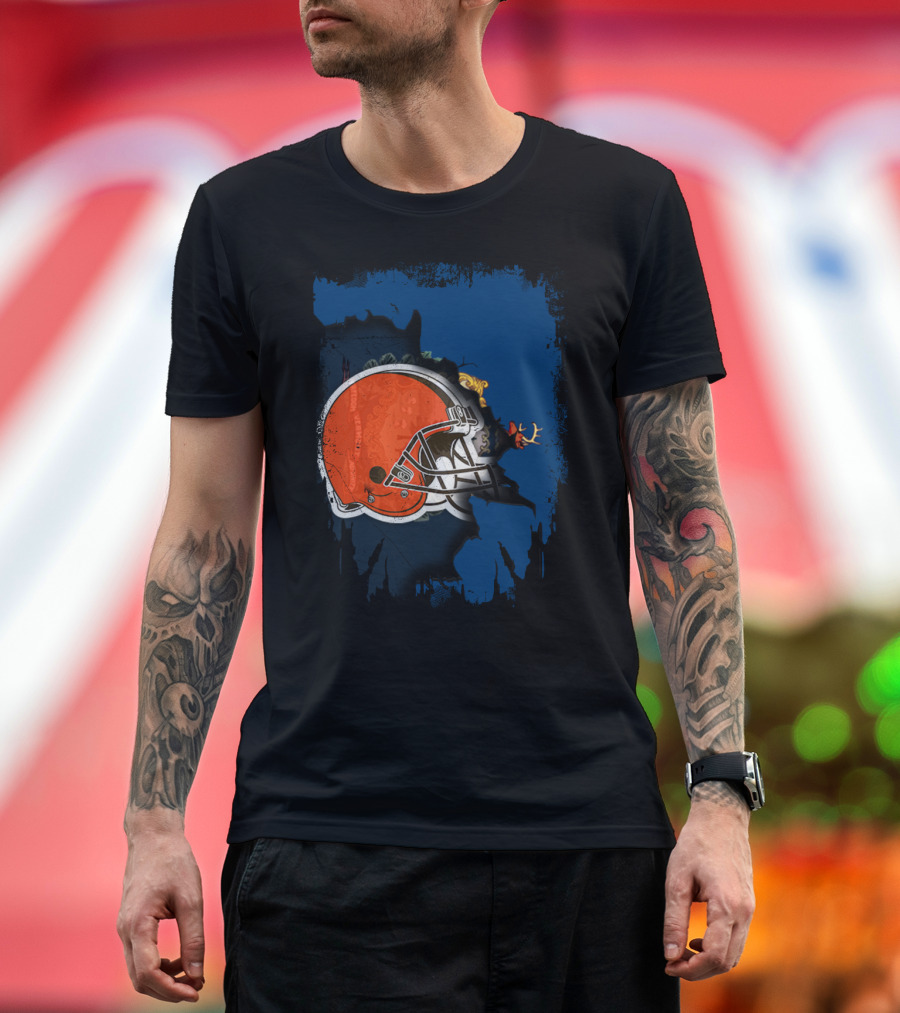 Together Vermont Cleveland Browns Football Helmet T-Shirt