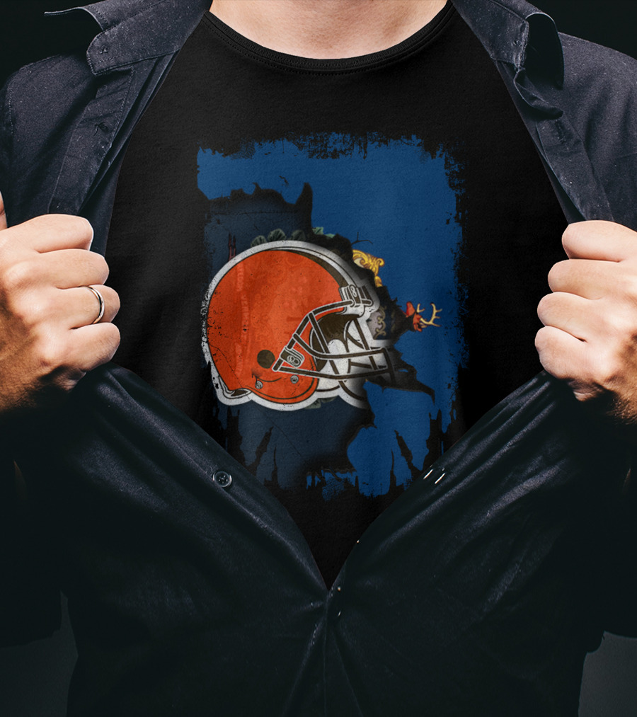 Together Vermont Cleveland Browns Football Helmet T-Shirt