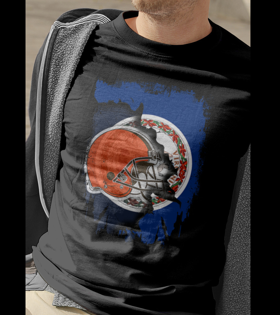 Together Virginia With Browns Helmet And State Seal T-Shirt