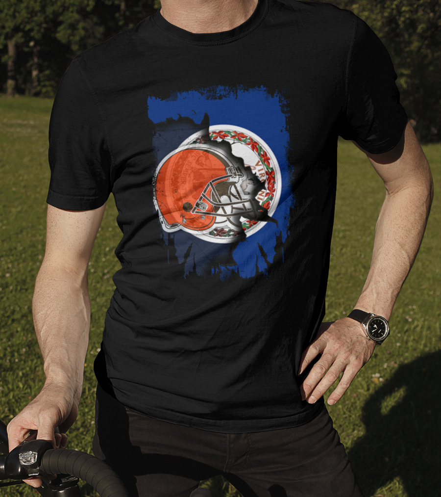 Together Virginia With Browns Helmet And State Seal T-Shirt