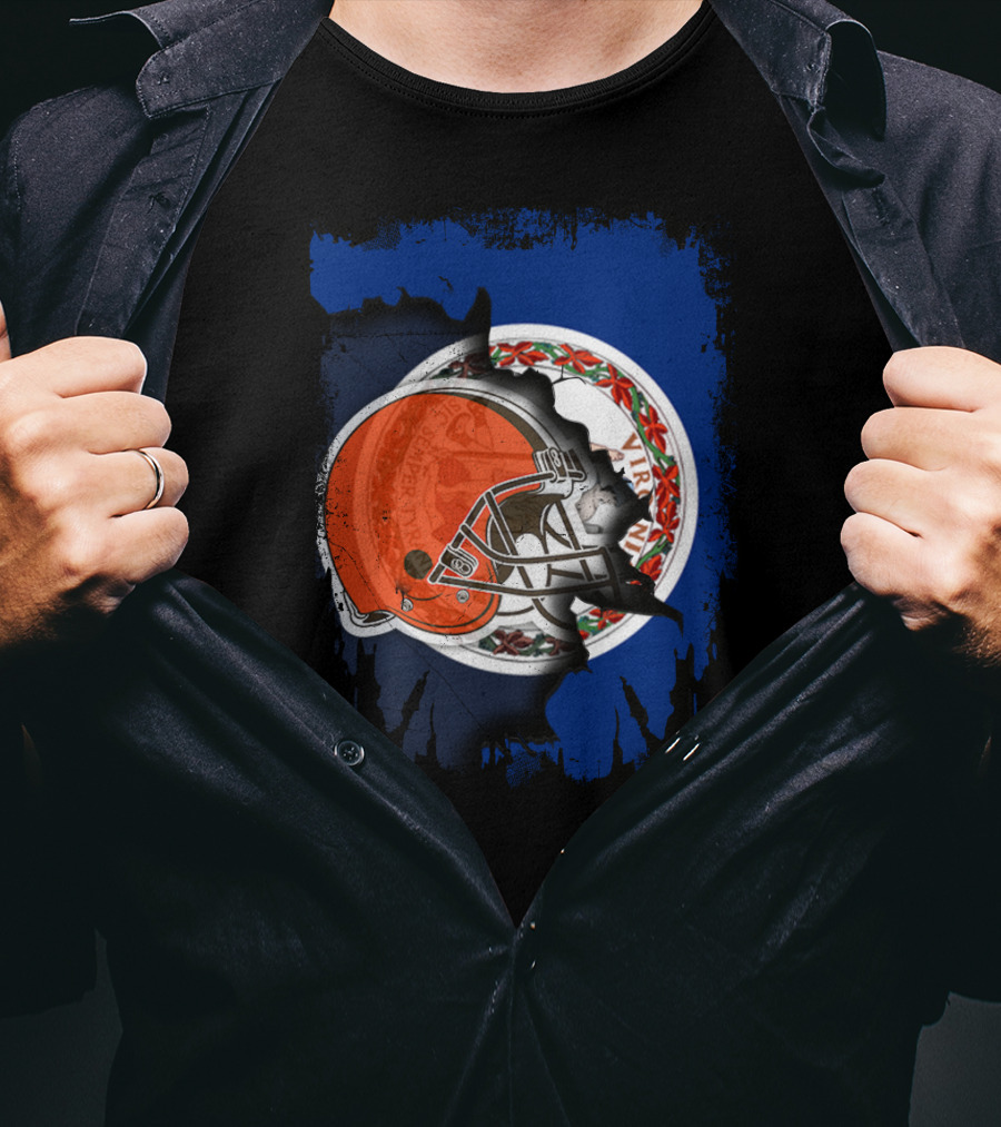 Together Virginia With Browns Helmet And State Seal T-Shirt