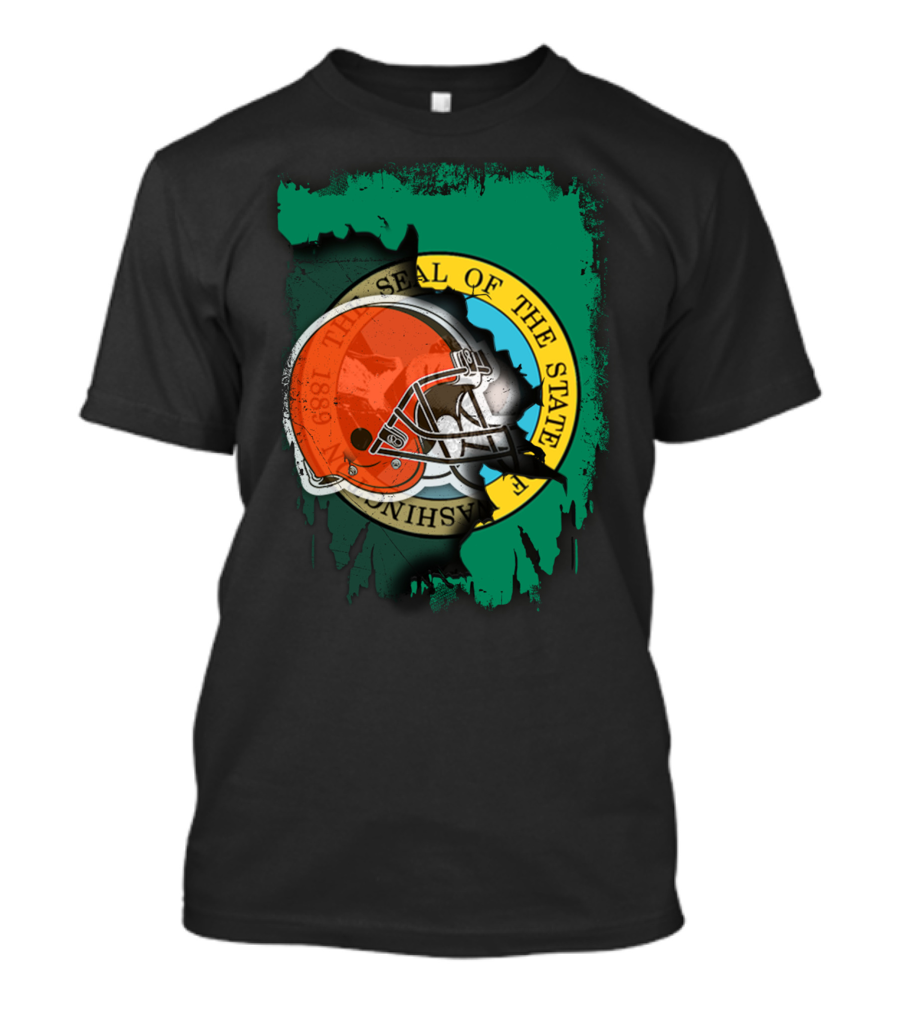 Together Washington State Seal Browns Helmet T-Shirt