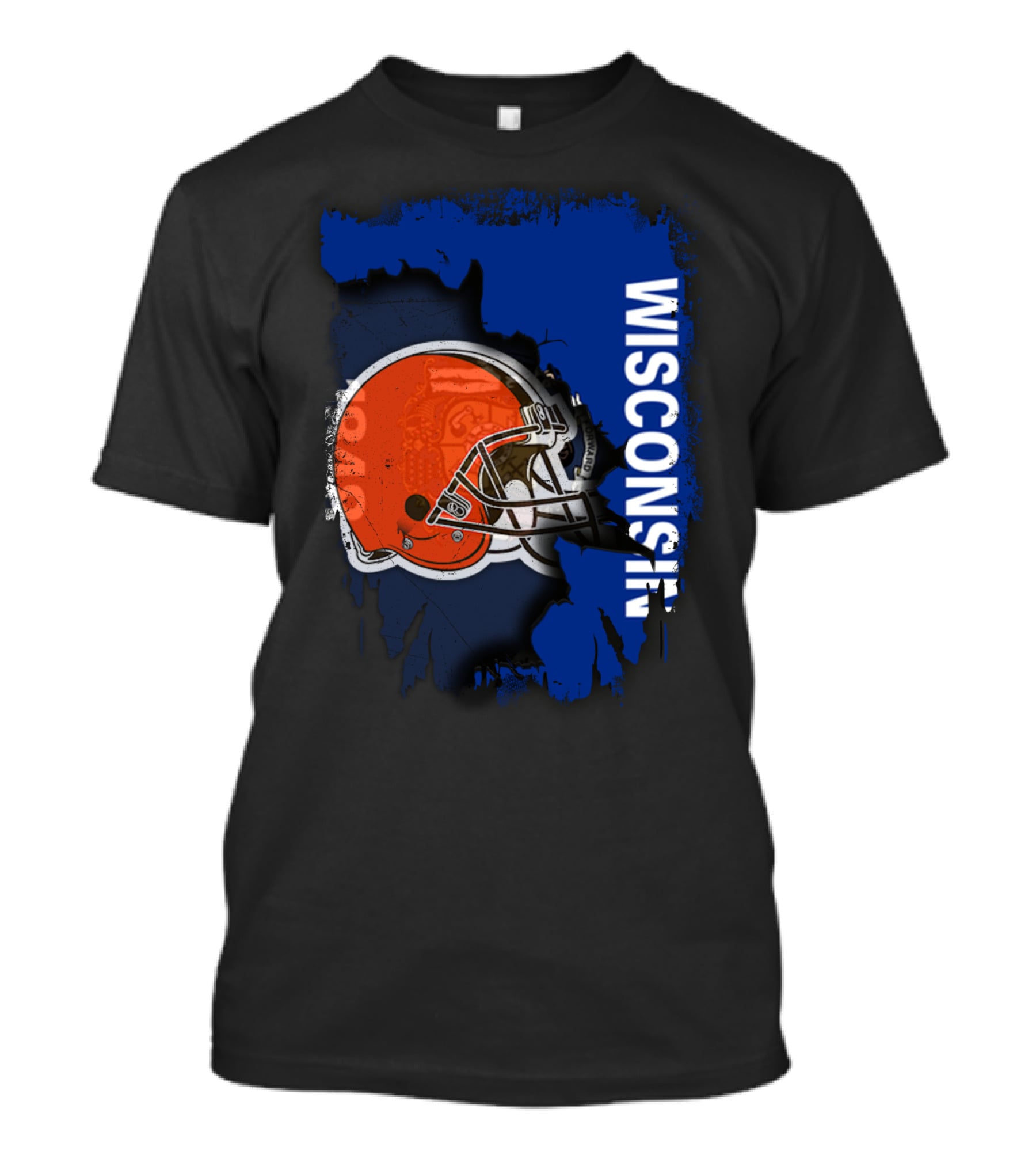 Wisconsin Football Helmet Browns T-Shirt