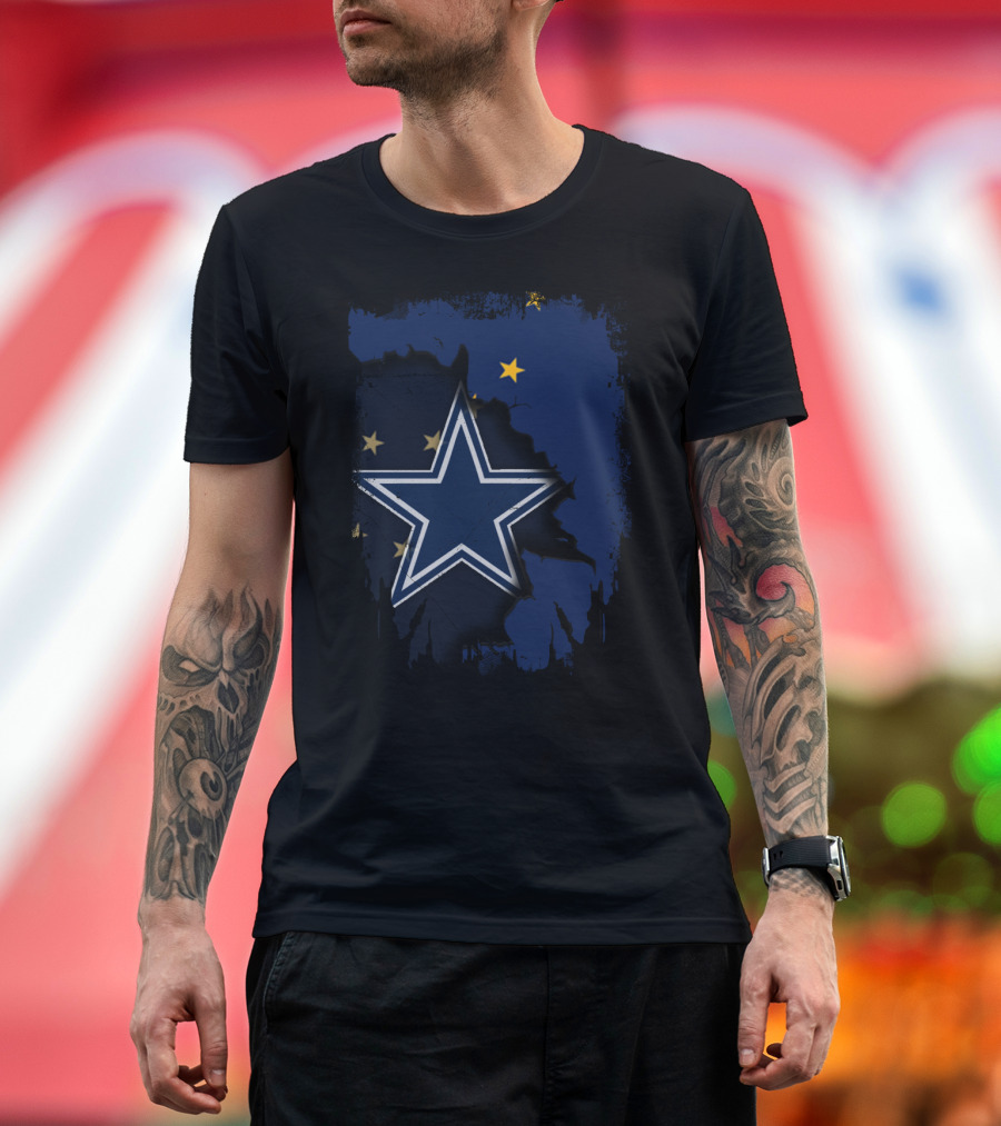 Together Alaska With Cowboys Star And State Outline T-Shirt