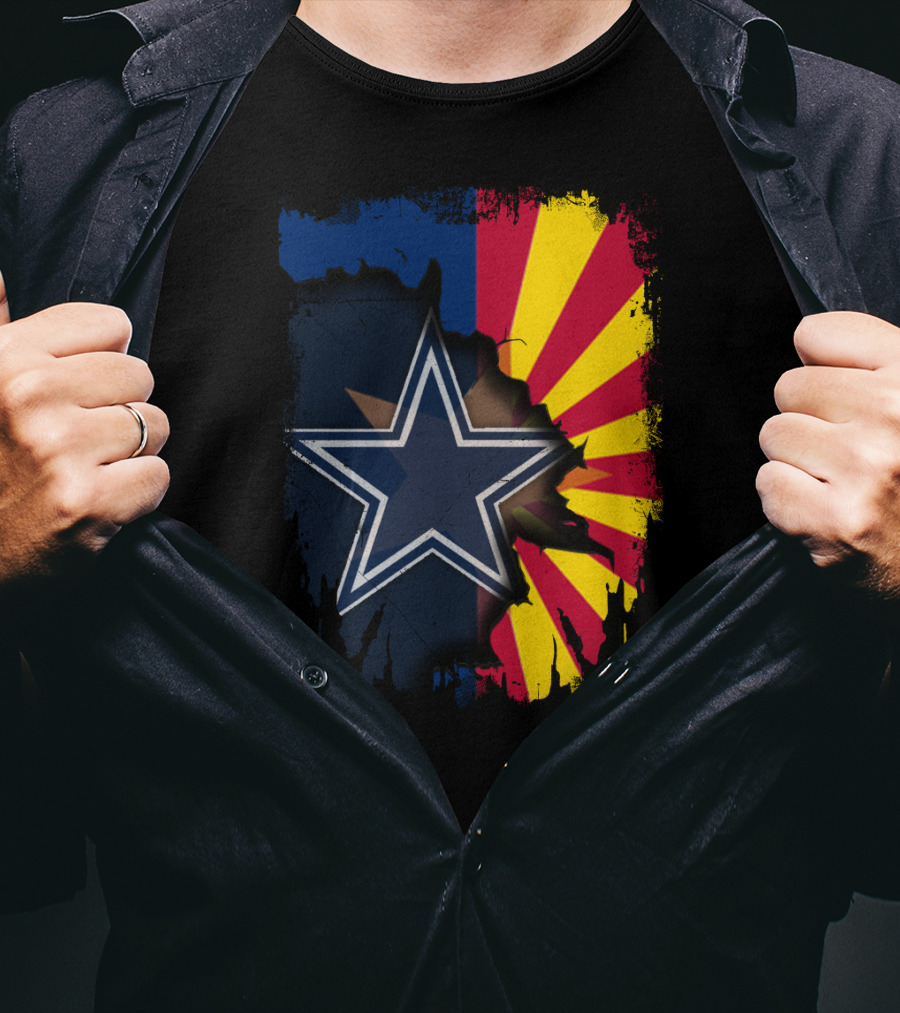 Cowboys Star Over Arizona Sunburst Together T-Shirt