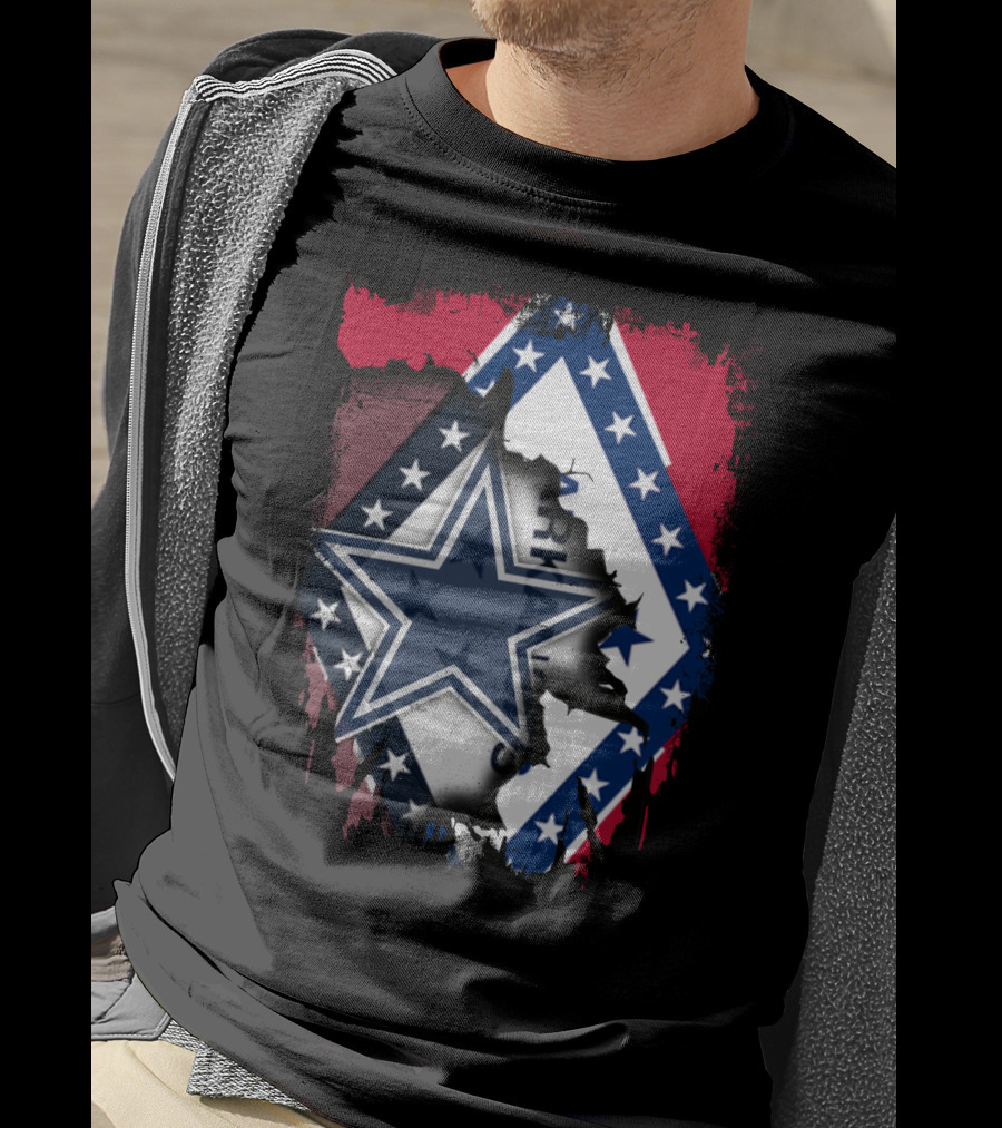 Arkansas Flag With Dallas Cowboys Star T-Shirt