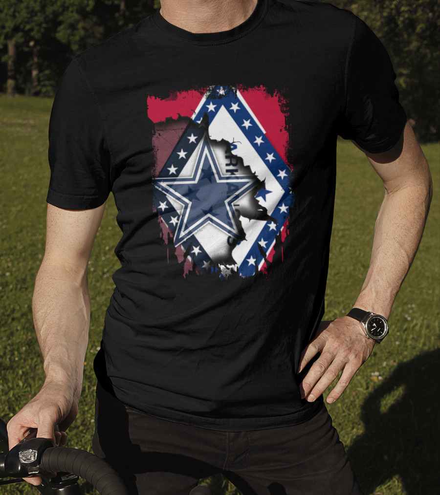 Arkansas Flag With Dallas Cowboys Star T-Shirt