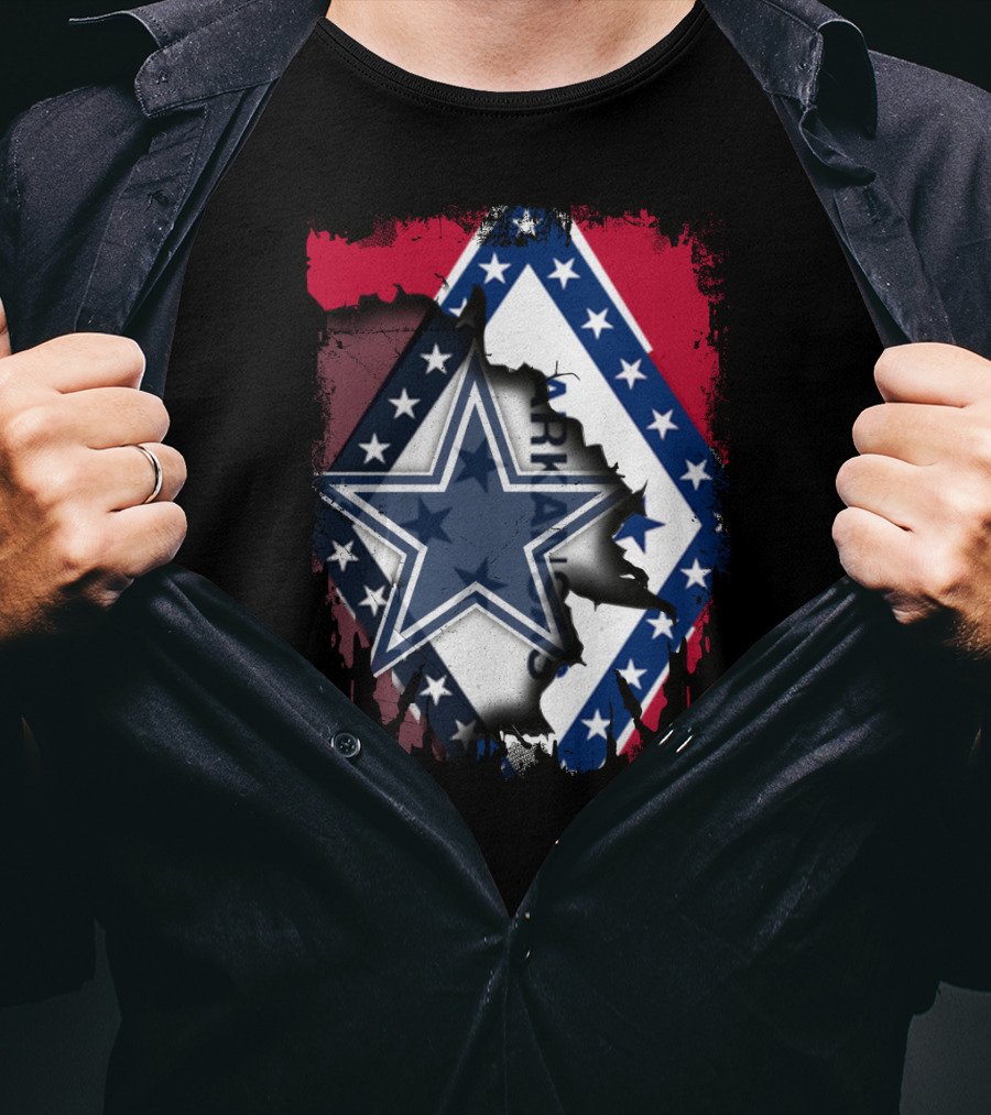 Arkansas Flag With Dallas Cowboys Star T-Shirt
