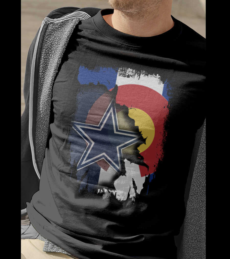 Together Colorado Dallas Cowboys Flag Star Display T-Shirt