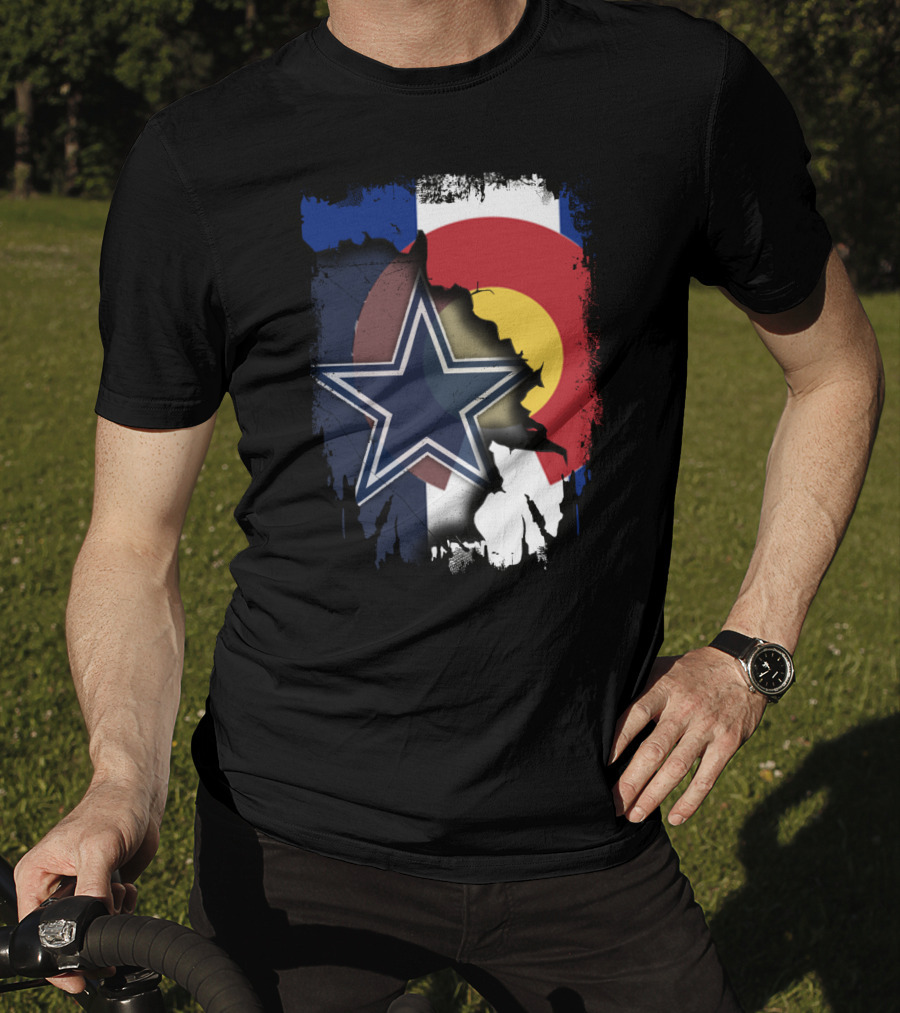Together Colorado Dallas Cowboys Flag Star Display T-Shirt