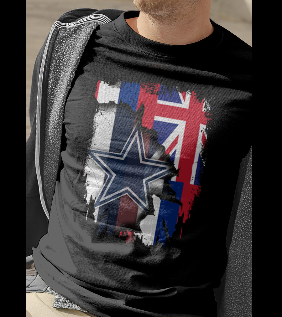 Hawaii Together With Dallas Cowboys Star And Hawaiian Flag Fusion T-Shirt