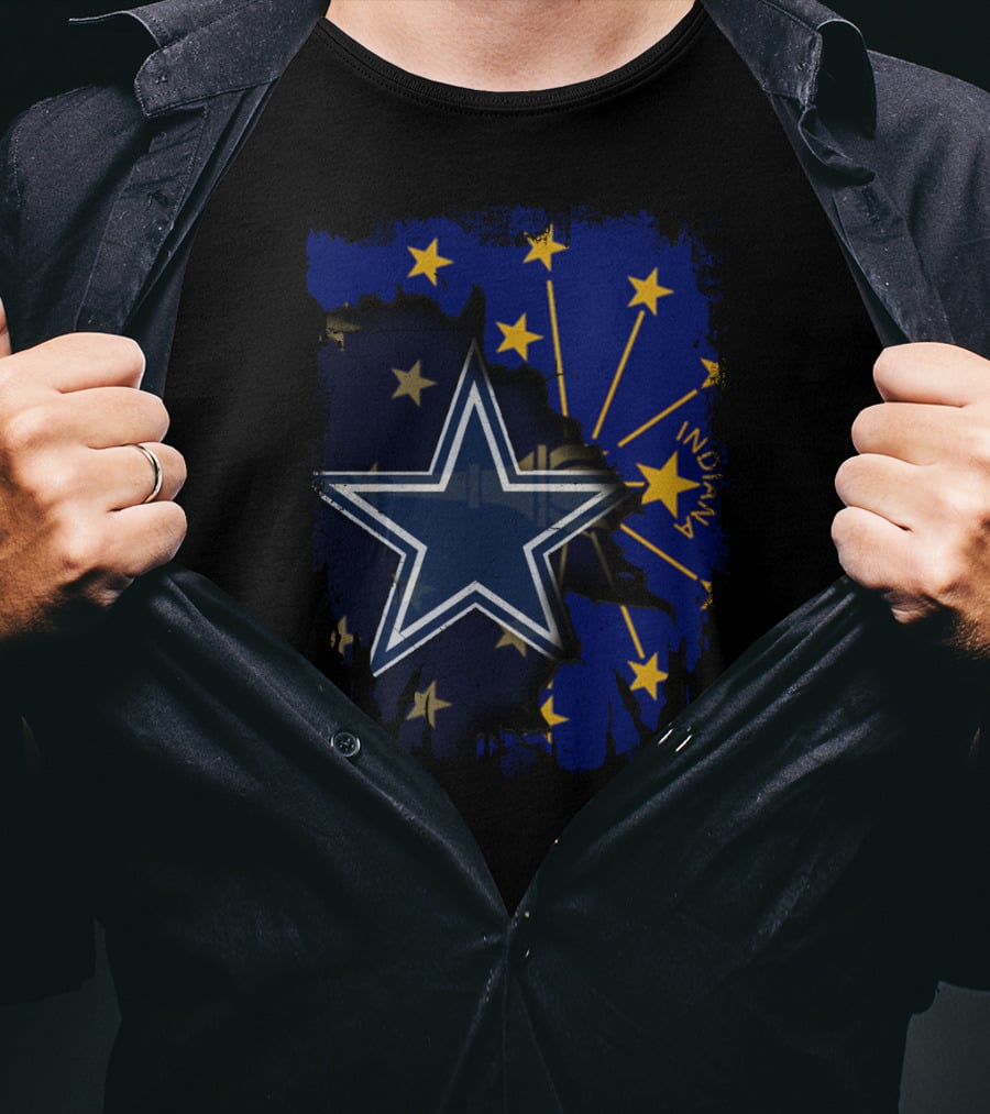 Indiana Stars United With Dallas Cowboys Emblem T-Shirt