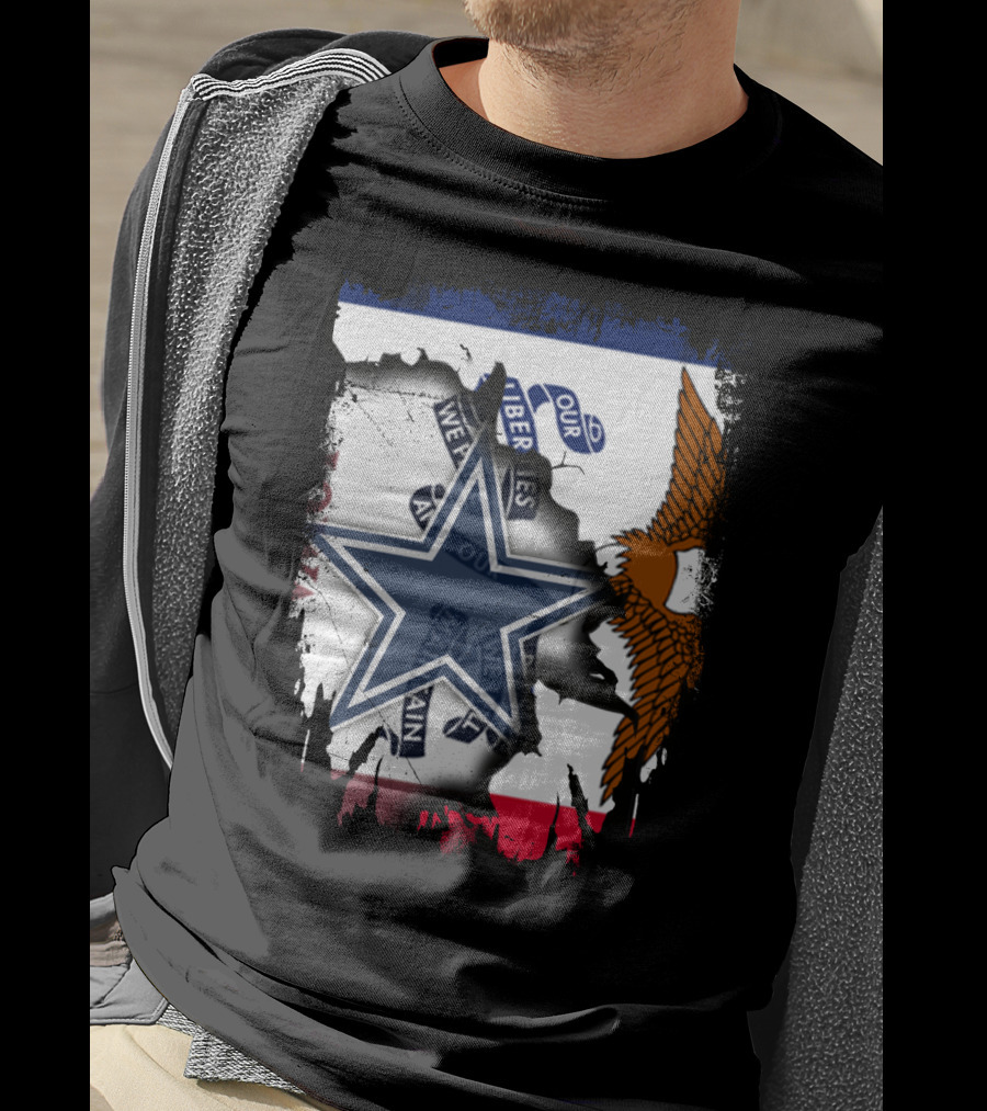 Together Iowa With Cowboys Dallas Star And Eagle Flag T-Shirt