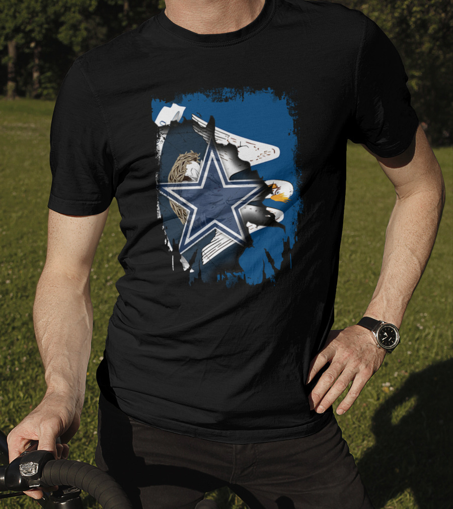 Dallas Cowboys Star With Eagle And Louisiana Connection T-Shirt