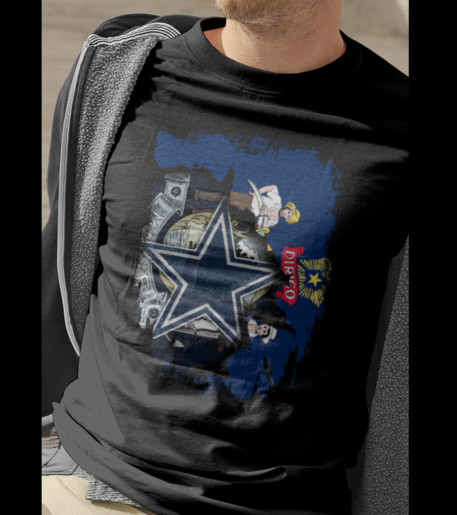Maine State And Texas Cowboys Star Fusion T-Shirt
