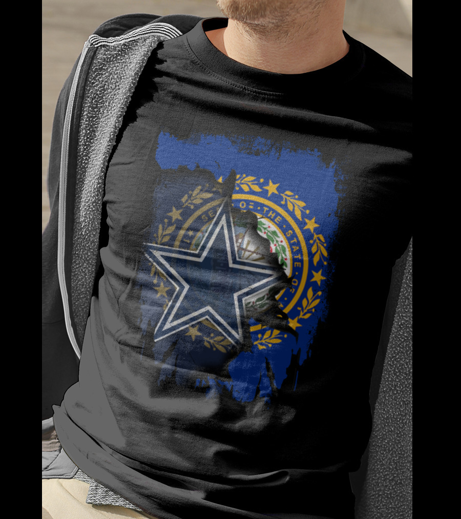 New Hampshire Meets Cowboys Star Emblem Together T-Shirt