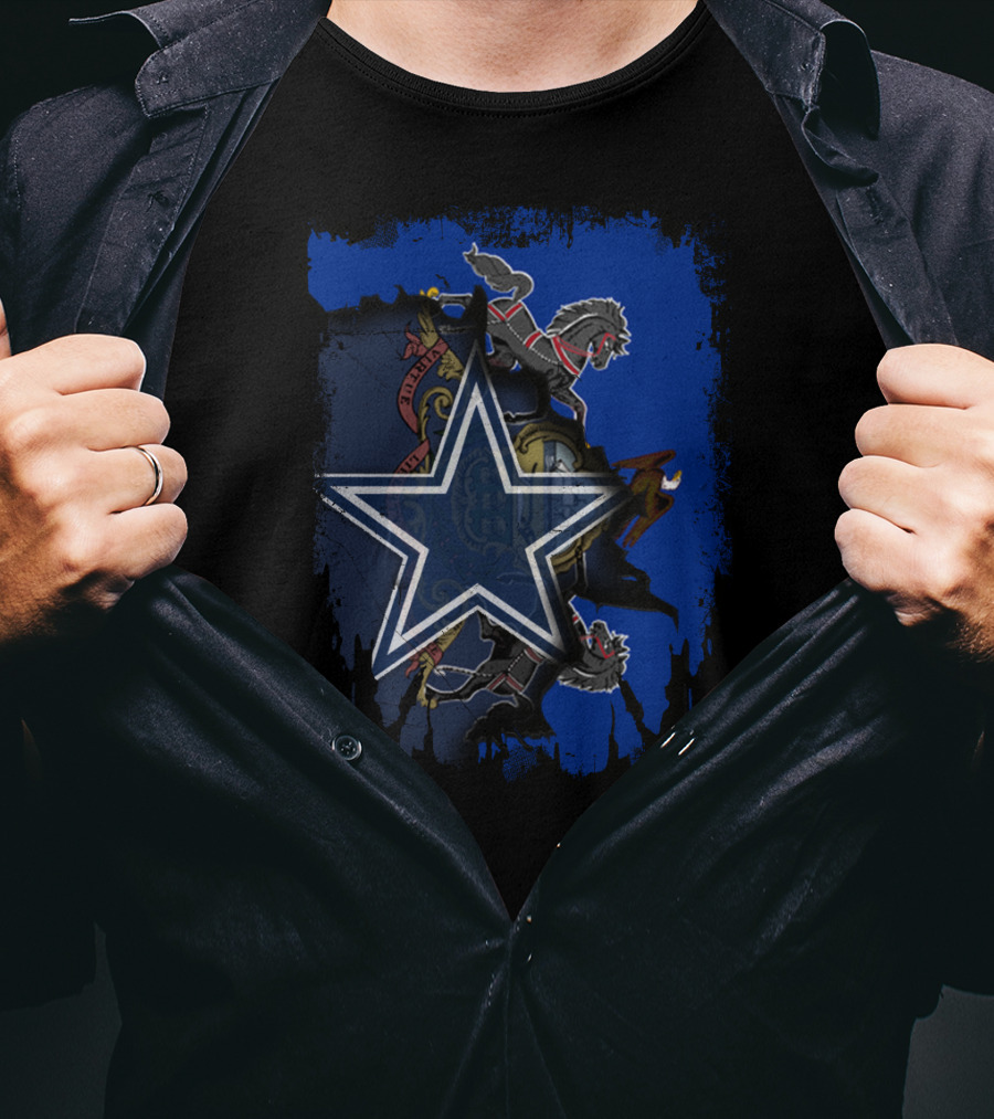 Pennsylvania State Symbol With Dallas Cowboys Star T-Shirt
