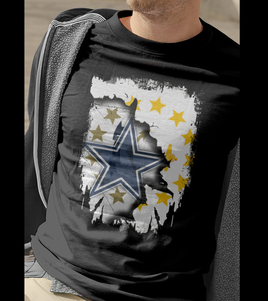Together Rhode Island With Dallas Cowboys Star And State Symbol Stars T-Shirt
