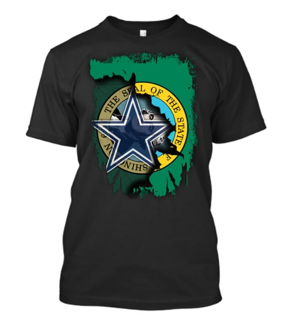 Washington State Seal With Dallas Cowboys Star T-Shirt
