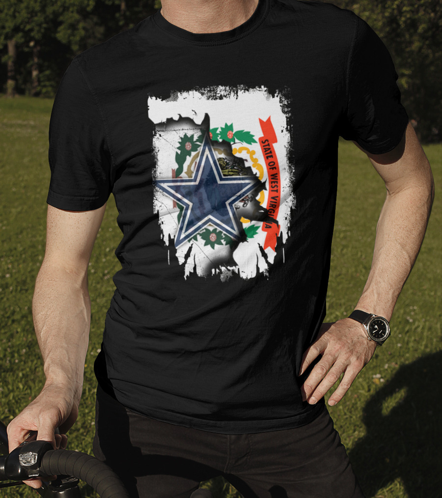 State Of West Virginia And Dallas Cowboys Star Fusion T-Shirt