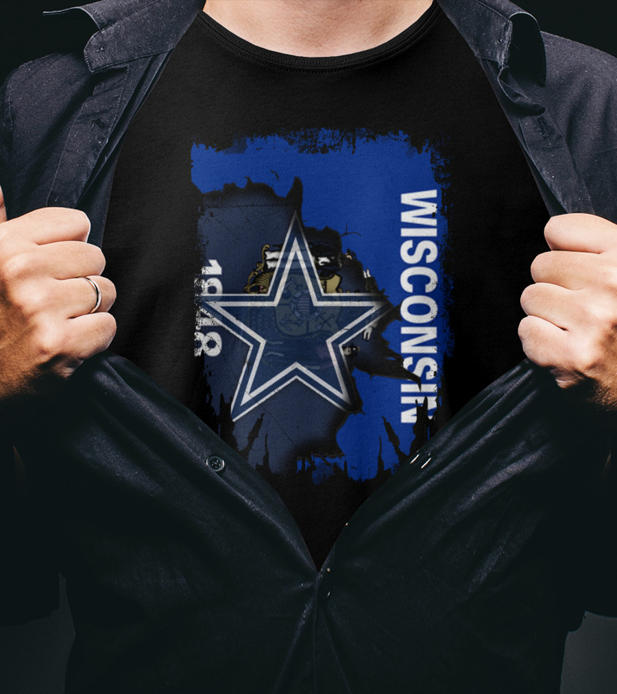 Wisconsin 1848 With Iconic Star Symbol Together T-Shirt