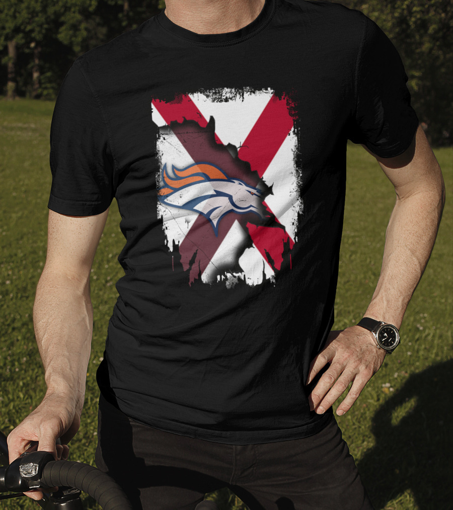 Together Alabama Broncos Fusion With Flag And Horse T-Shirt