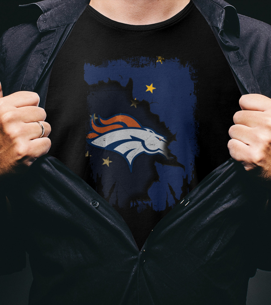 Together Alaska With Denver Broncos And Northern Stars T-Shirt