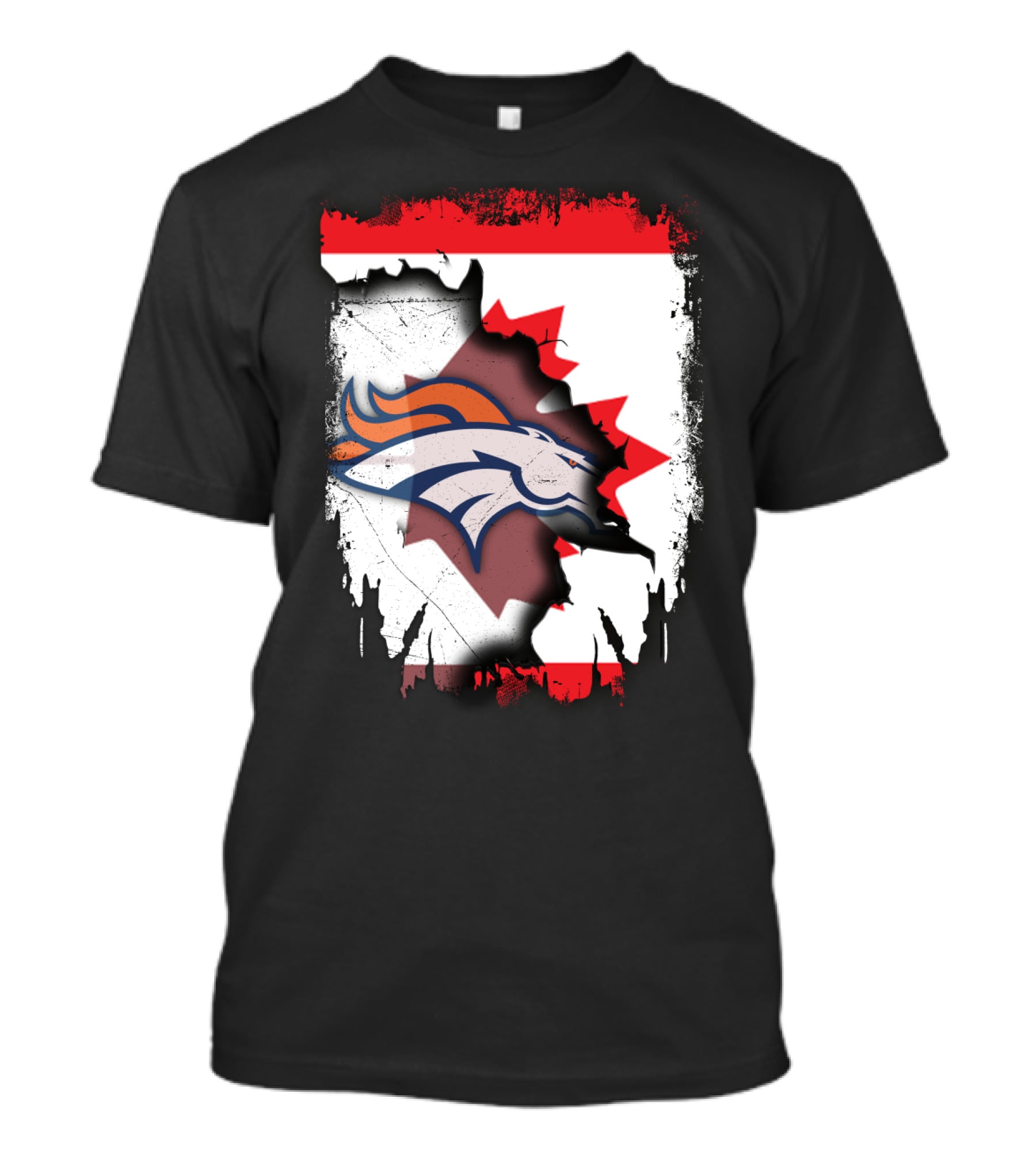 Together Canada Broncos Maple Leaf Flag NFL T-Shirt