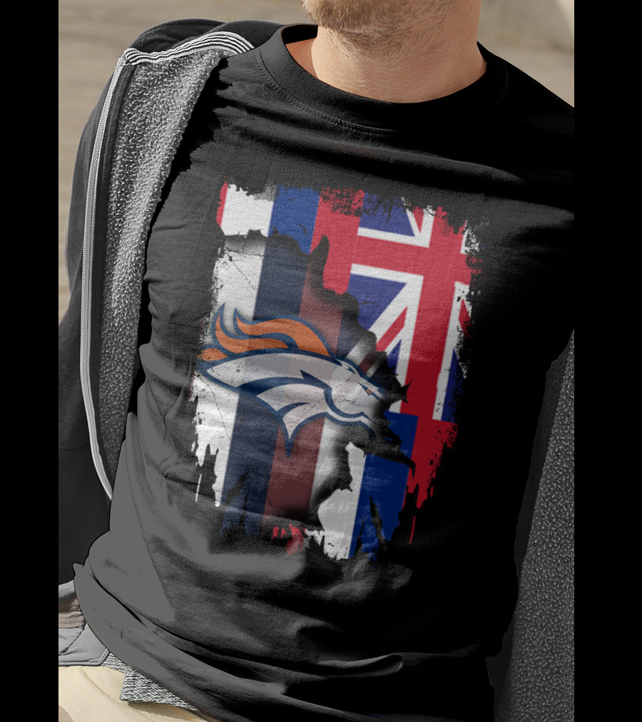 Together Hawaii Flag With Broncos Logo Fusion T-Shirt