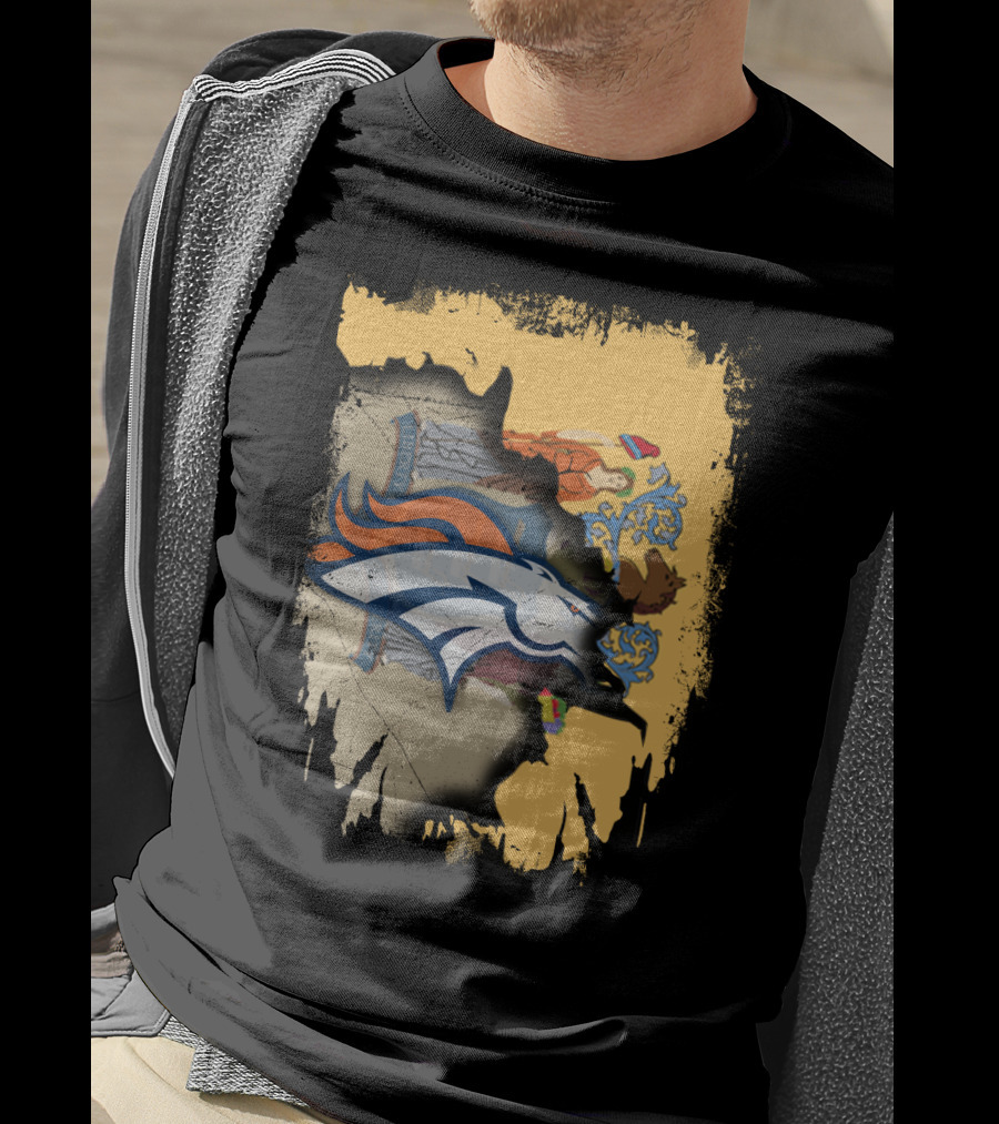New Jersey And Broncos United Emblem T-Shirt
