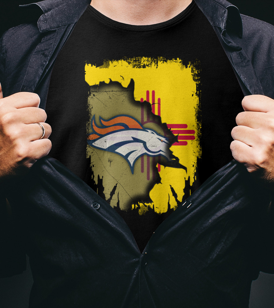 Together New Mexico With Denver Broncos Logo And Zia T-Shirt