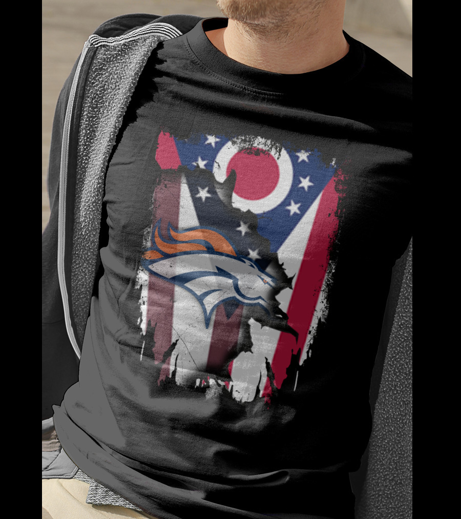 Together Ohio Flag With Broncos T-Shirt